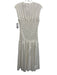 Mare Mare Size XS White Polyester Sleeveless Smocked Bodice Midi Dress White / XS