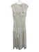 Mare Mare Size XS White Polyester Sleeveless Smocked Bodice Midi Dress White / XS