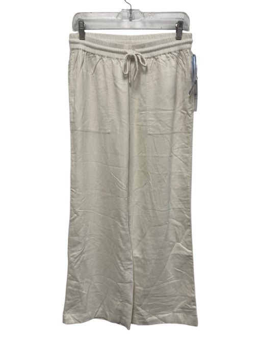 Southern Tide Size S Cream Linen Elastic Drawstring Waist Wide Leg Pants Cream / S