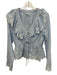 Hill House Size S Light blue & white Cotton Long Sleeve Floral Lace V Neck Top Light blue & white / S