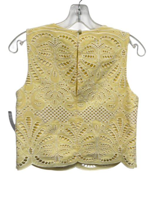 Antonio Melani Size 0 White & Butter Yellow Polyester Sleeveless Midi Skirt Set White & Butter Yellow / 0