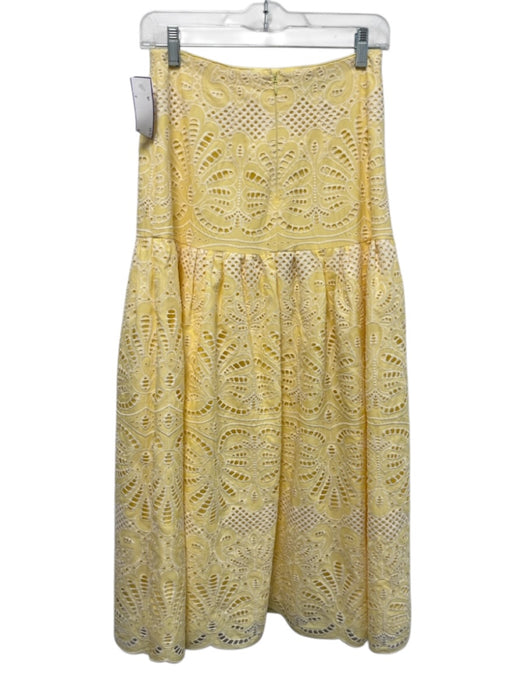 Antonio Melani Size 0 White & Butter Yellow Polyester Sleeveless Midi Skirt Set White & Butter Yellow / 0