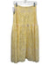 Antonio Melani Size 0 White & Butter Yellow Polyester Sleeveless Midi Skirt Set White & Butter Yellow / 0