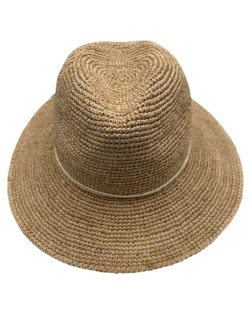 Hatattack Beige Raffia Straw Woven Round Sun Hat Beige