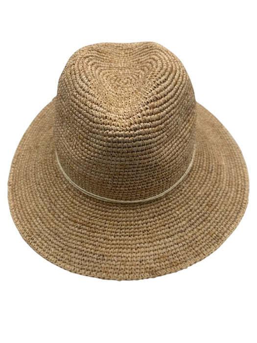 Hatattack Beige Raffia Straw Woven Round Sun Hat Beige