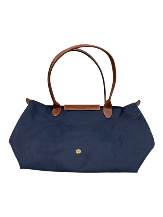 Longchamp Navy Nylon Snap Button Zip Close Inside Pockets Bag Navy / M