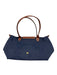 Longchamp Navy Nylon Snap Button Zip Close Inside Pockets Bag Navy / M