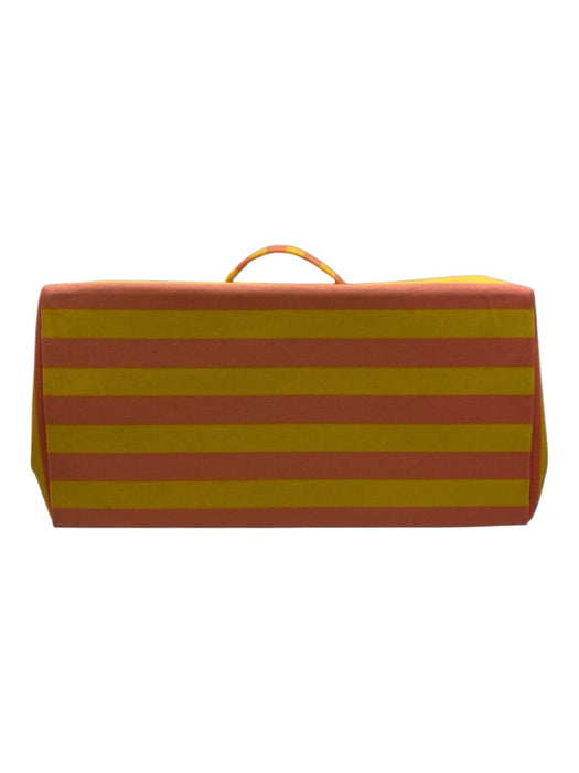 Hat attack Pink & Yellow Cotton Tote Side Pockets Side Snap Top Handle Bag Pink & Yellow