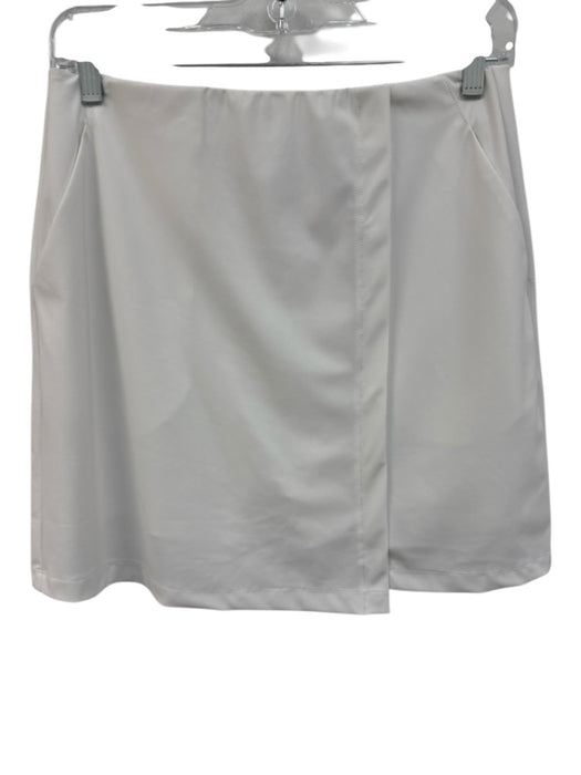Jayebird Size S White Polyamide Blend Pleat Detail Back Pocket Mini Skort Skirt White / S