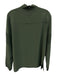 Tibi Size 4 Green Silk Shirred Long Sleeve Zip Back High Neck Top Green / 4