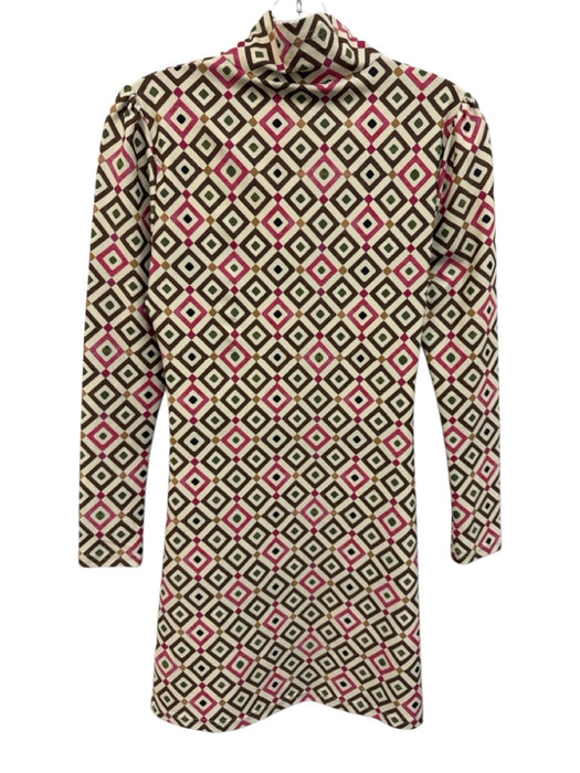 Smith & Quinn Size XS Beige, pink, green, brown Polyester Blend Lattice Dress Beige, pink, green, brown / XS