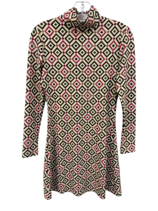 Smith & Quinn Size XS Beige, pink, green, brown Polyester Blend Lattice Dress Beige, pink, green, brown / XS