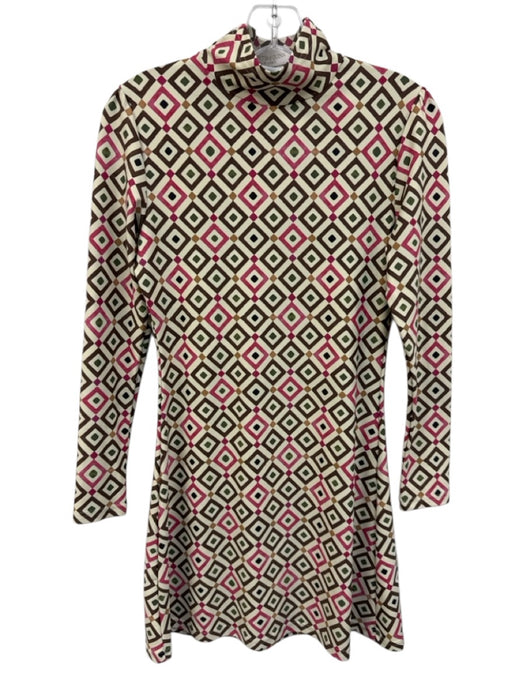 Smith & Quinn Size XS Beige, pink, green, brown Polyester Blend Lattice Dress Beige, pink, green, brown / XS