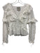 Bell by Alicia Bell Size S White Cotton Long Sleeve V Neck Lace Detail Top White / S
