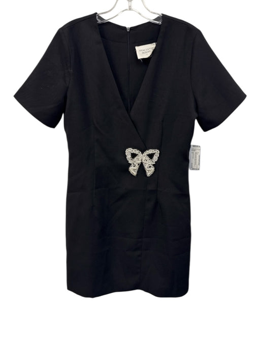 Hyacinth House Size S Black Polyester Blend Back Zip Embelished bow detail Dress Black / S