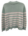 Sail To Sable Size M Green & White Cotton Blend Long Sleeve Crew Neck Sweater Green & White / M