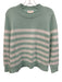 Sail To Sable Size M Green & White Cotton Blend Long Sleeve Crew Neck Sweater Green & White / M