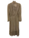 Kristinit Size S Gold Polyester Long Sleeve Tiered Ruffle collar Maxi Dress Gold / S