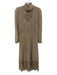 Kristinit Size S Gold Polyester Long Sleeve Tiered Ruffle collar Maxi Dress Gold / S