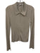 Splendid Size M Creme Viscose Blend Ribbed Zip Up Collar Long Sleeve Top Creme / M