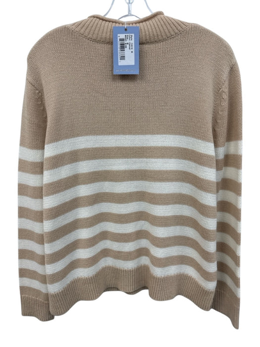 Sail To Sable Size M Green & White Cotton Blend Long Sleeve Crew Neck Sweater Green & White / M