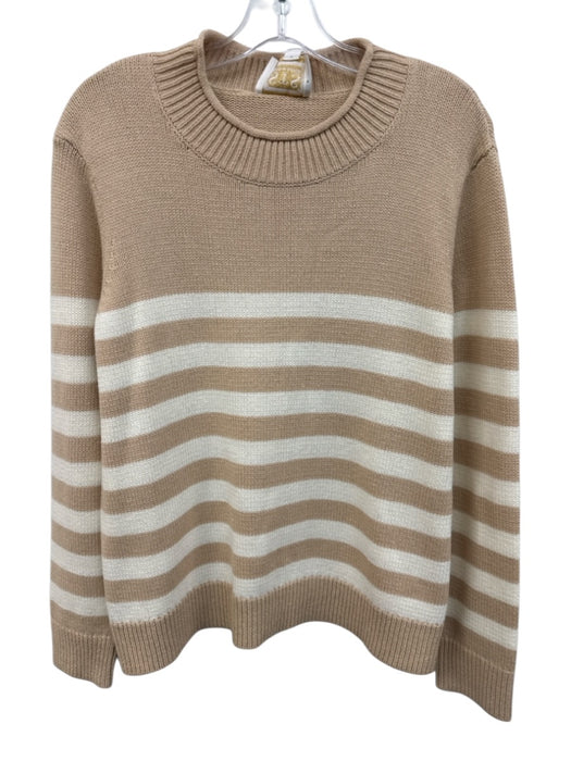 Sail To Sable Size M Green & White Cotton Blend Long Sleeve Crew Neck Sweater Green & White / M