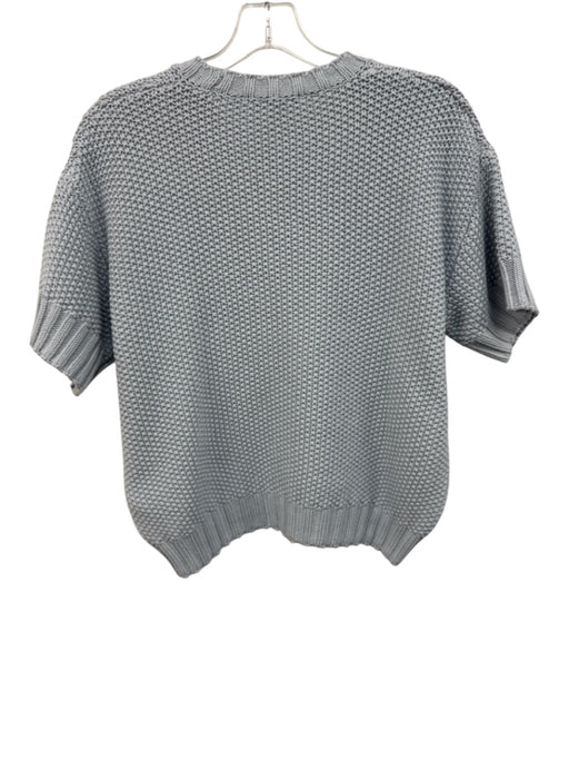 Splendid Size S Blue Cotton Knit Short Sleeve Sweater Blue / S