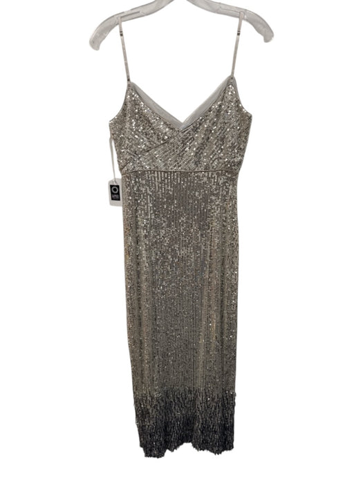 Saylor Size S Silver Polyester Blend Sequin Spaghetti Strap Embellished Dress Silver / S