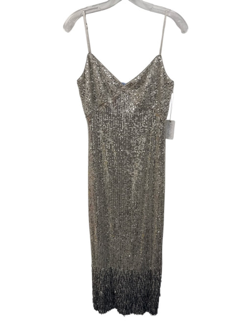 Saylor Size S Silver Polyester Blend Sequin Spaghetti Strap Embellished Dress Silver / S