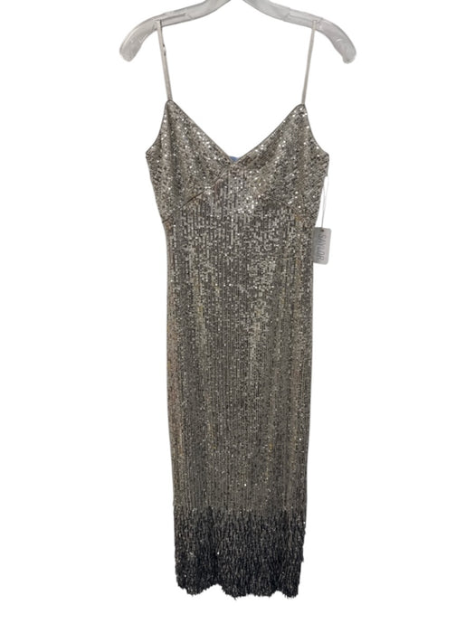 Saylor Size S Silver Polyester Blend Sequin Spaghetti Strap Embellished Dress Silver / S