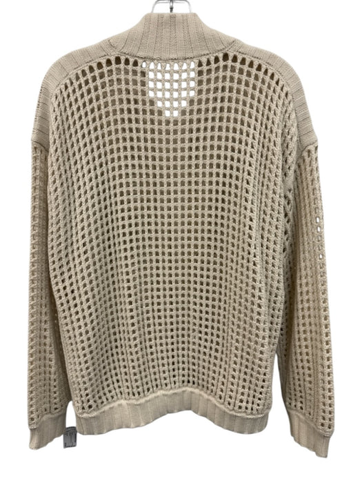 Splendid Size S Cream Cotton Blend Knit Zip Up Sweater Cream / S