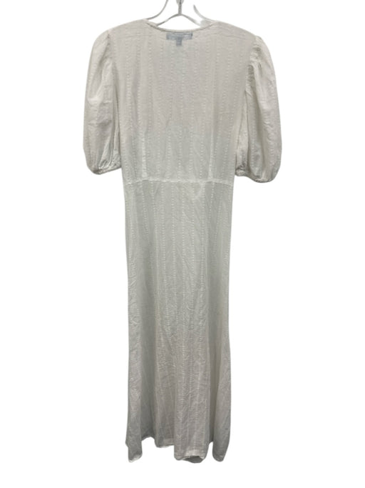 Antonio Melani Size XS White Cotton Tie Front Short Puff Sleeve Duster Coverup White / XS