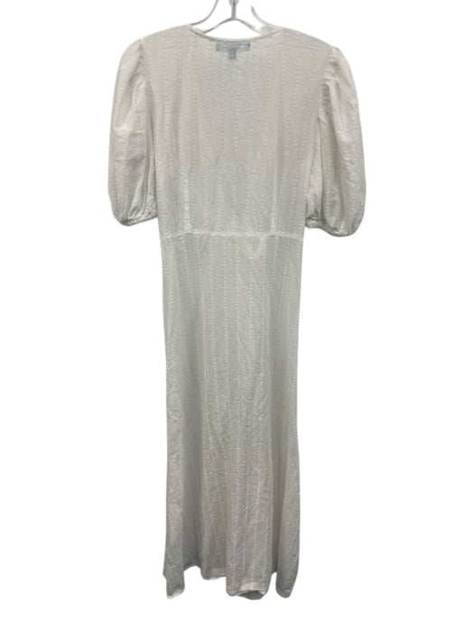 Antonio Melani Size XS White Cotton Tie Front Short Puff Sleeve Duster Coverup White / XS