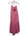 S/W/F Size XS Pink Cotton Shirred Back Halter Gathered Maxi Dress Pink / XS