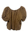Tuckernuck Studio McGee Size S Brown Cotton & Linen Button Down Cropped Top Brown / S