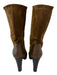 Vince Shoe Size 10 Brown Leather Snake Mid Calf Almond Toe Stacked Heel Boots Brown / 10