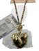 Mignonne Gavigan Brown & Gold Natural Stone Beads Heart Pendant Necklace Brown & Gold