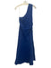 Farm Rio Size S Black & White Linen One Shoulder Midi Gathered Seahorse Dress Black & White / S