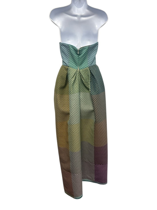 Rosie Assoulin Size  T4 Blue, Brown, Multi Sleeveless All Over Print Midi Dress Blue, Brown, Multi / T4