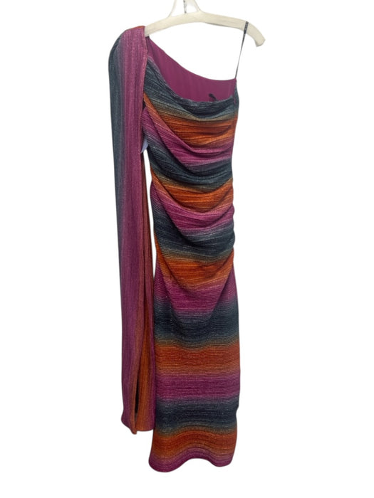 Black Halo Eve Size 4 Purple & Multi Polyamide Blend Glitter One Shoulder Dress Purple & Multi / 4