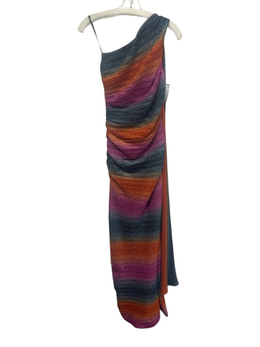 Black Halo Eve Size 4 Purple & Multi Polyamide Blend Glitter One Shoulder Dress Purple & Multi / 4