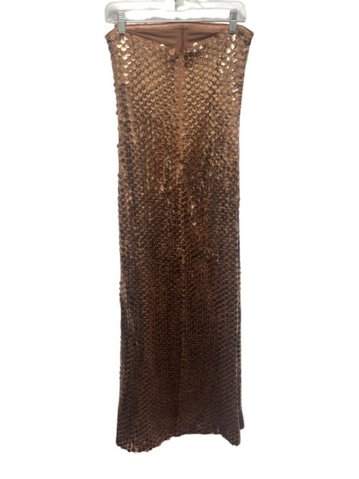 Ramy Brook Size 4 Champagne Gold Polyester Sequin Shine Sleeveless Midi Dress Champagne Gold / 4