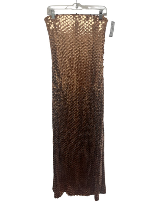 Ramy Brook Size 4 Champagne Gold Polyester Sequin Shine Sleeveless Midi Dress Champagne Gold / 4