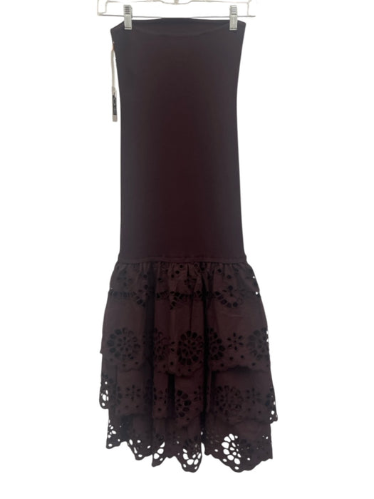 Saylor Size S Brown Ribbed Bodice Sleeveless Cut Outs Midi Dress Brown / S