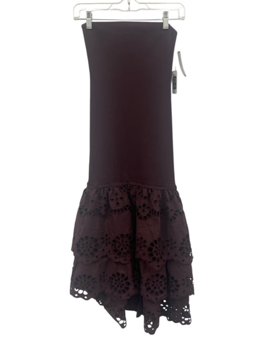 Saylor Size S Brown Ribbed Bodice Sleeveless Cut Outs Midi Dress Brown / S