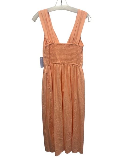 band of the free Size S Orange Cotton Shoulder Strap Smocked Back pleats Dress Orange / S