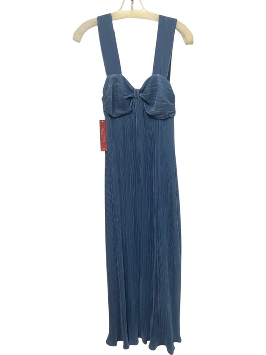 Petal + Pup Size S Blue Polyester Sleeveless Accordion Midi Bow Detail Dress Blue / S