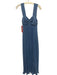 Petal + Pup Size S Blue Polyester Sleeveless Accordion Midi Bow Detail Dress Blue / S