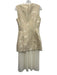 Stine Goya Size S Gold & White Polyester Blend Sleeveless Buttons Midi Dress Gold & White / S
