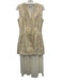 Stine Goya Size S Gold & White Polyester Blend Sleeveless Buttons Midi Dress Gold & White / S